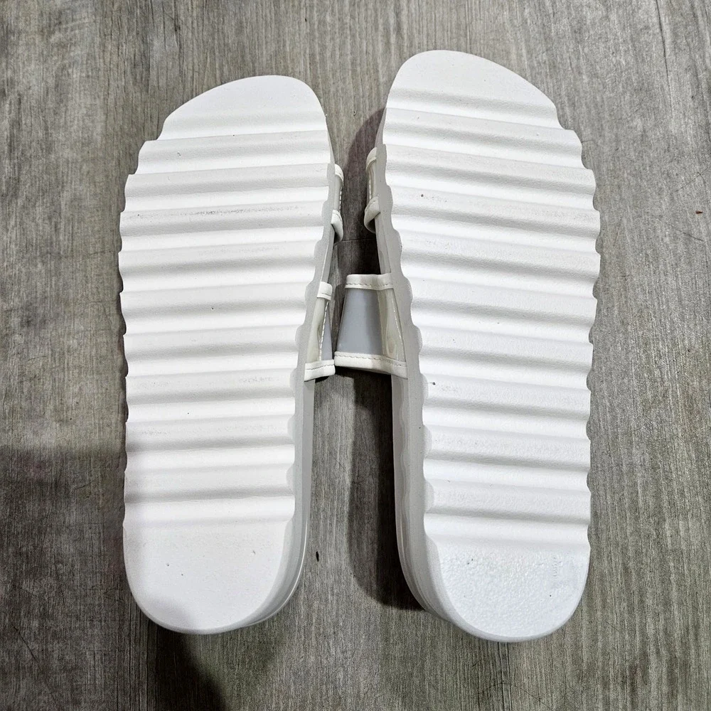 Reef Water Vista Higher Sandals Womens 8 White Platform Chunky Slide Beach Shoes